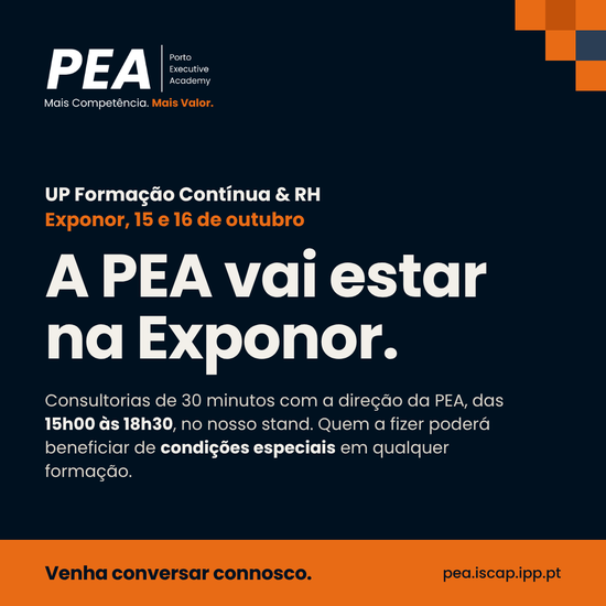 A PEA vai estar na UP Formação Contínua & RH 2026, na Exponor