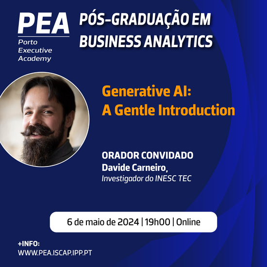 Seminário Online da Pós-Graduação em Business Analytics sobre Generative AI